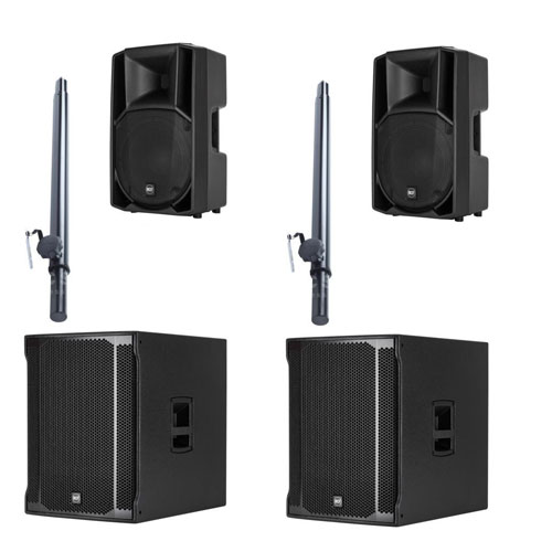 Speakerset 5 2 x RCF 732 topspeaker + 2 x RCF 8003 sub